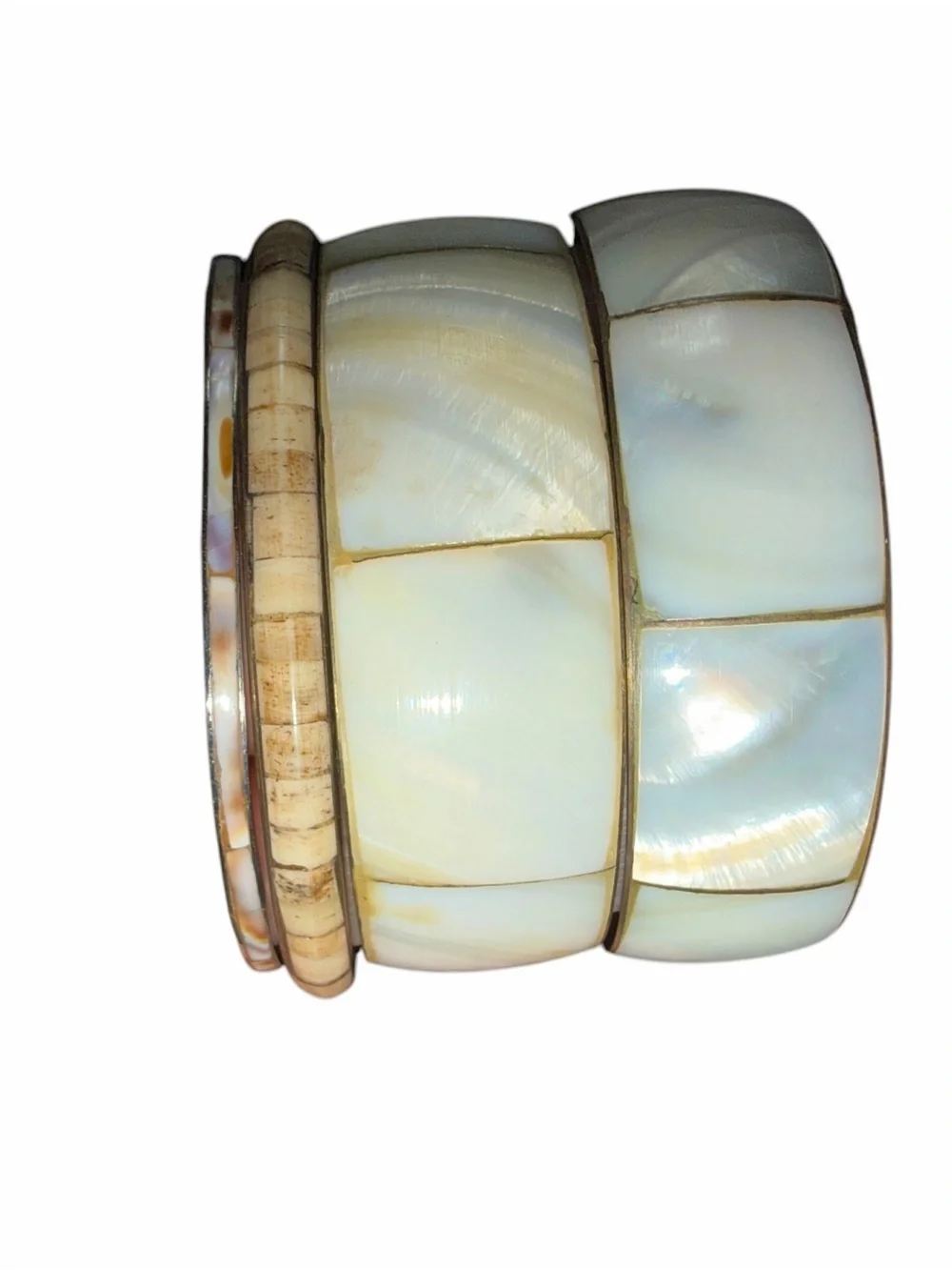 Vintage brass with Mother of pearl Gold Bangle Set